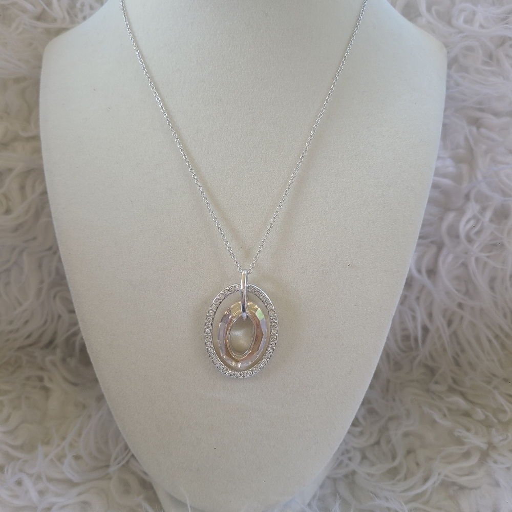 Signed Swarovski Logan Light Colorado Topaz Crystal Necklace-Excellent Condition